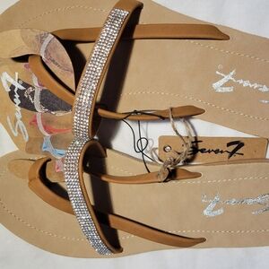 Seven7 Beige Rhinestone Women's Sandals